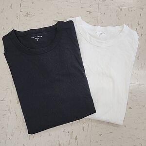 Mott & Bow Classic Crew Driggs Tee Lot of 2 Black and White Men's Size Large